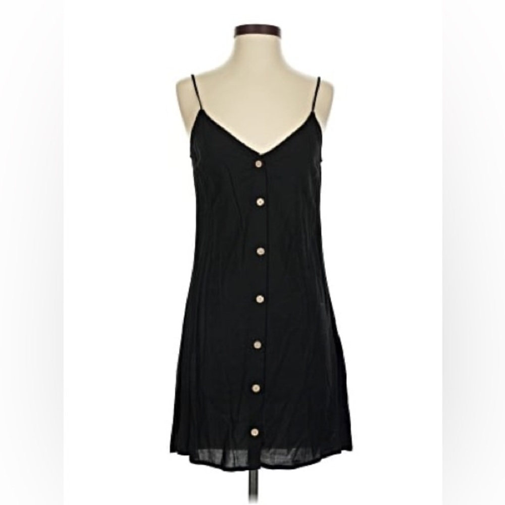 H&M Black Button-Down Slip Dress